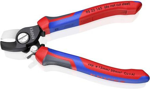Knipex Kabelschere 95 22 165 mit Öffnungsfeder und Comfort-Griffen in Schwarz - Bild 1
