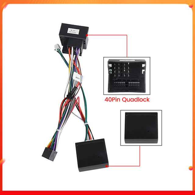 NAVIFANS Quadlock-Kabeladapter mit Canbus Box für Android Autoradios, 40-polig auf 16-polig, passend für VW Golf Mk5 MK6, Passat B5 B6 B7, Leon und Octavia - Bild 1