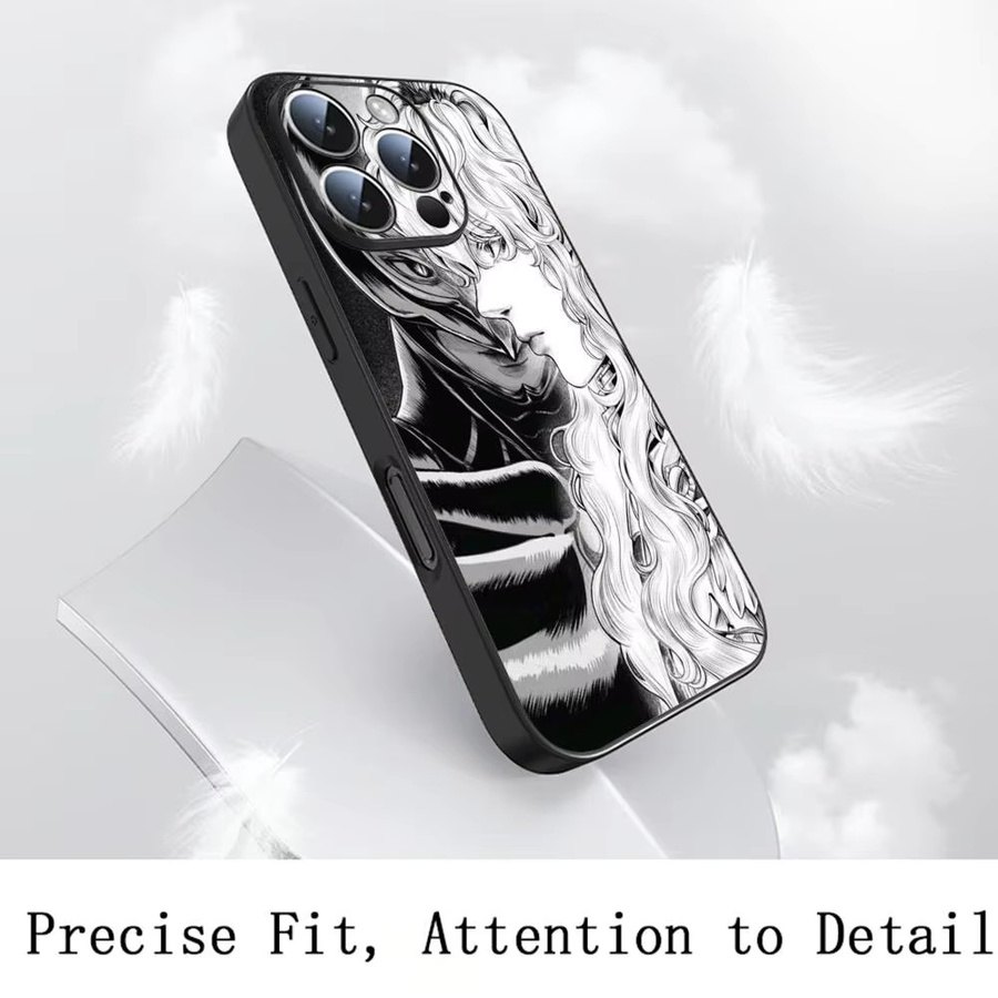 Griffith Cool Man Design Anime Handyhülle für iPhone 11 bis 16 Pro Max, stoßfeste weiche Abdeckung, Schwarz - Bild 2