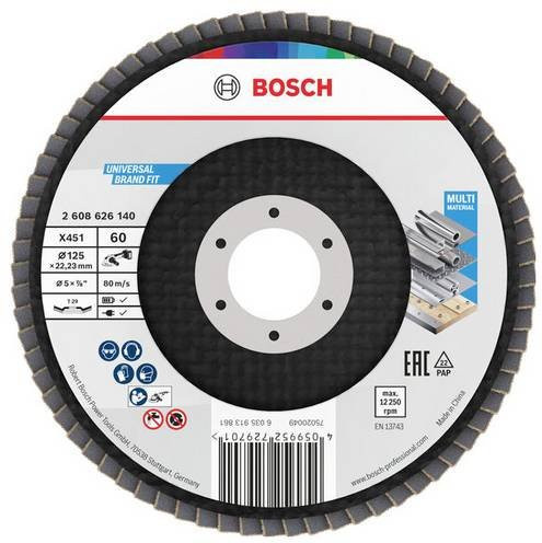 Bosch Fächerschleifscheibe Durchmesser: 125 mm, Körnung: 60 - Bild 1