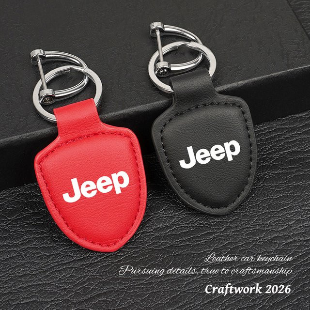 Jeep Schlüsselanhänger Leder, Auto Emblem Anhänger - Bild 1