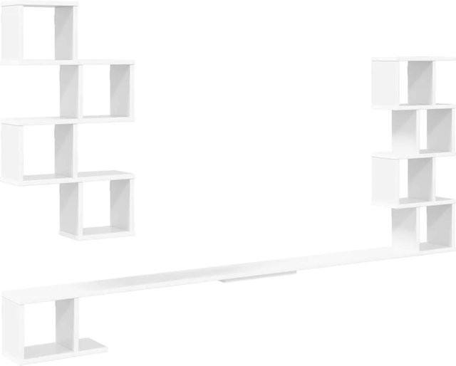 vidaXL Wandmontiertes TV-Regal in Weiß, modernes Media-Regal aus MDF für dein Wohnzimmer, B/T/H: 180 x 15 x 94 cm - Bild 1