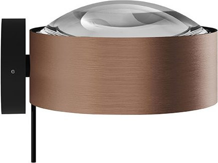 Top Light Puk! 120 Wall Avantgarde HV-LED-Wandleuchte in Kupfer gebürstet und Schwarz matt mit Glas und klarer Linse, Warmweiß 2700K - Bild 1