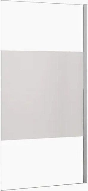 Duschparadies Walk-in Duschwand aus 10mm Nano Glas mit Milchglasstreifen, B/H: 110 x 200 cm, verchromt - Bild 1