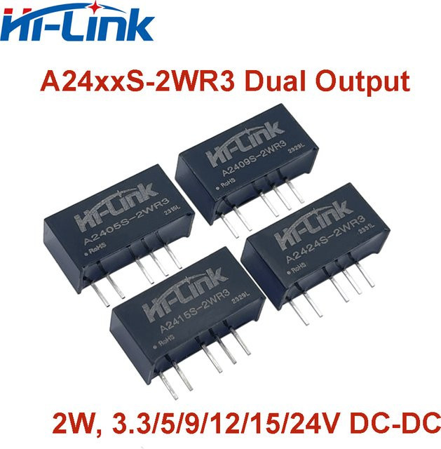 Hi-Link DC-DC Wandler Modul A2405S-2WR3 A2412S-2WR3 Dual Output Isolated Power Supply Converter in Schwarz - Bild 1