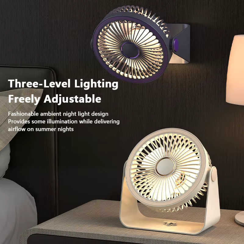 Xiaomi USB-Aufladbarer Tragbarer Tischventilator für Büro und Zuhause in Grau oder Lila - Bild 3