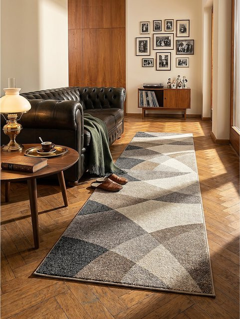 Pflegeleichter Niederflor-Läufer Kadima Design von THUR in Grau, B/T: 80 x 140 cm - Bild 1