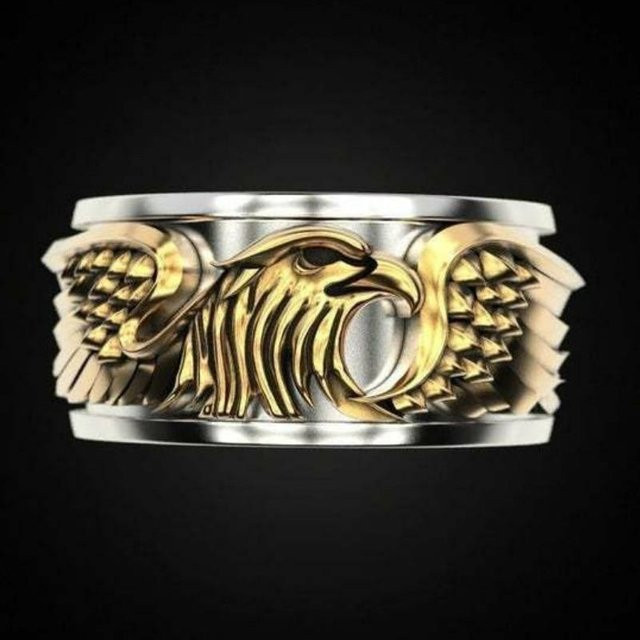 Ring 925 Silber, Bicolor, Vintage, Herren - Bild 1