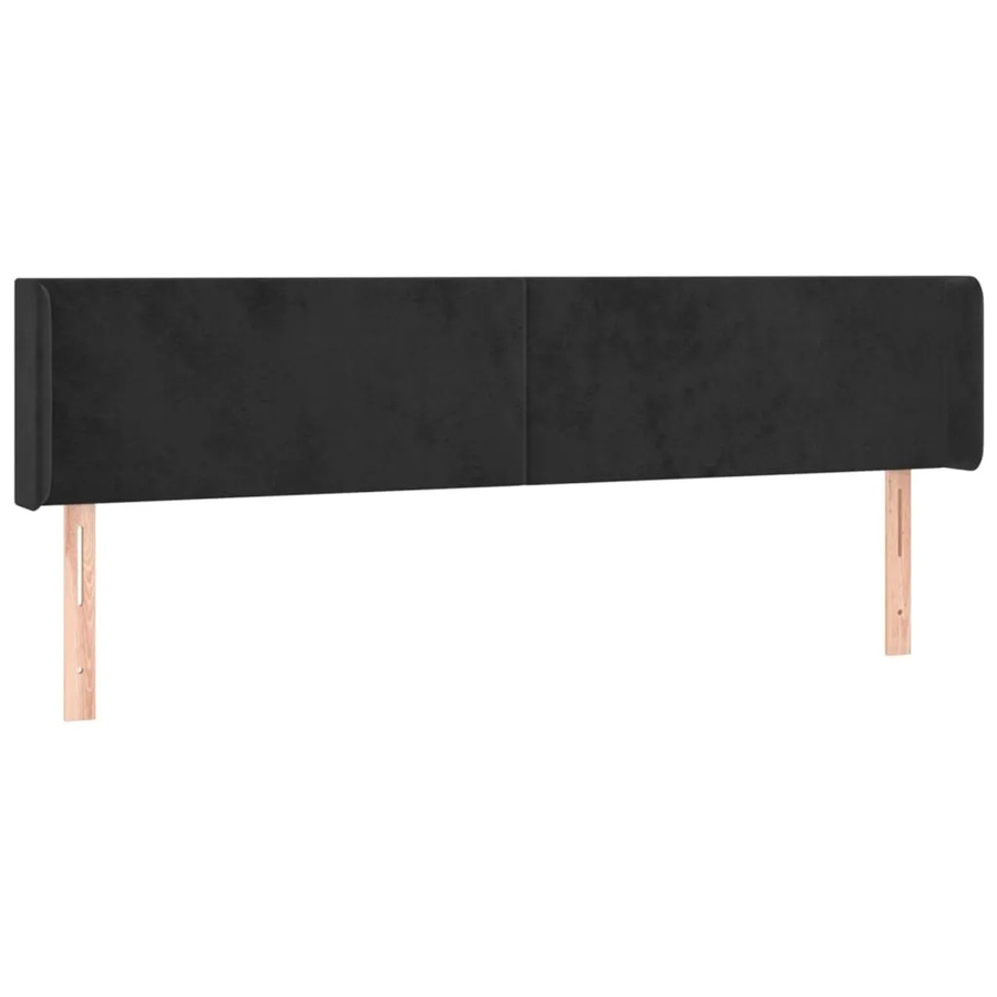 vidaXL LED Kopfteil in Schwarz aus Samt mit integrierter Beleuchtung und USB-Anschluss, B: 203 cm, T: 16 cm, H: 78-88 cm - Bild 2