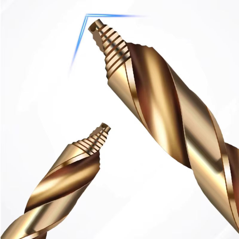 Conboom Kobalt-Stufen-Spiralbohrer aus M35-Schnellarbeitsstahl mit geradem Schaft in Gold für Metall und Edelstahl, Durchmesser: 3–13 mm - Bild 2