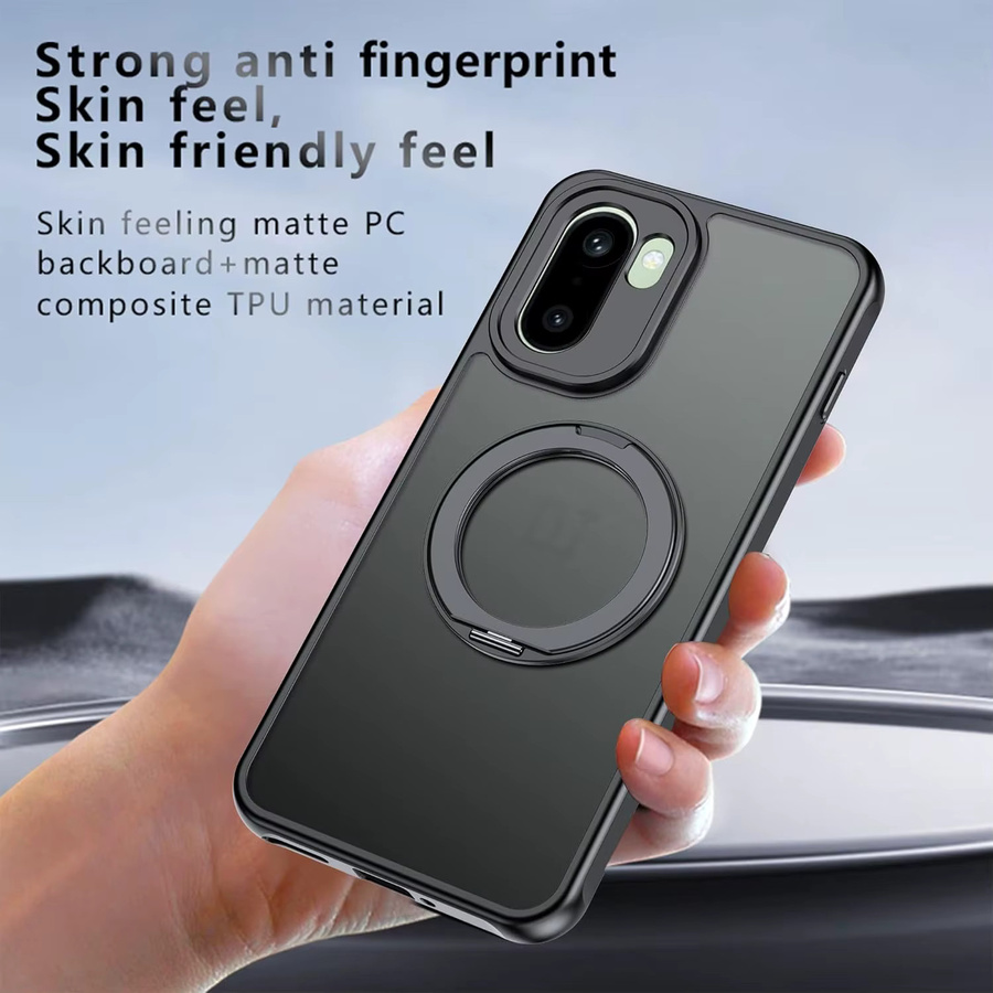 WISHXIN Stoßfeste Magnetische Hülle mit 360 Grad drehbarem Kickstand für OnePlus 15 13 12 Serie und Nord, Schwarz - Bild 4