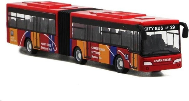 Fashnics Stadtbus-Spielzeug, Die-Cast Metall, 1:64, rot, ab 4 Jahren - Bild 1