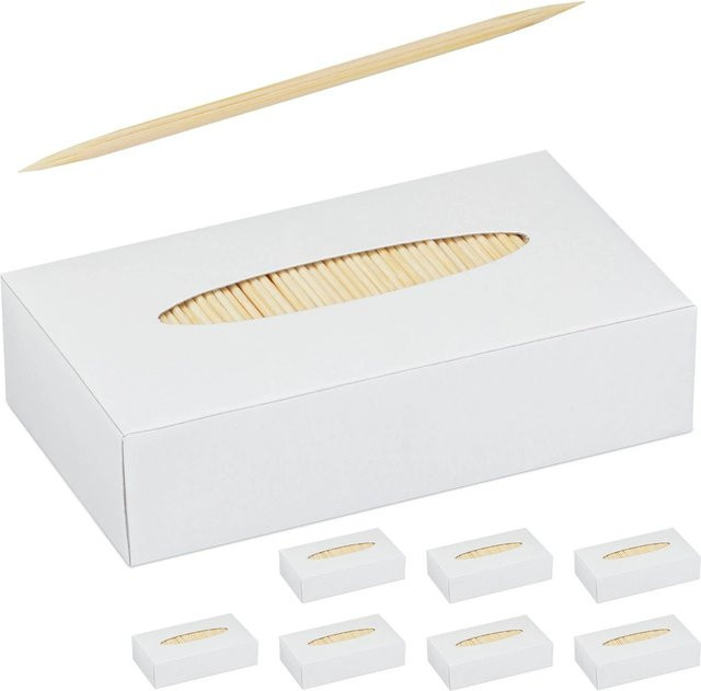Relaxdays Zahnstocher aus Holz in Natur, 8000er Set, 120 g - Bild 1