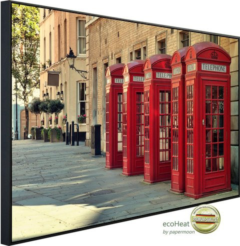 papermoon Infrarotheizung EcoHeat London Telefonzellen mit Matt-Effekt in Bunt, App-Steuerung und Überhitzungsschutz - Bild 1