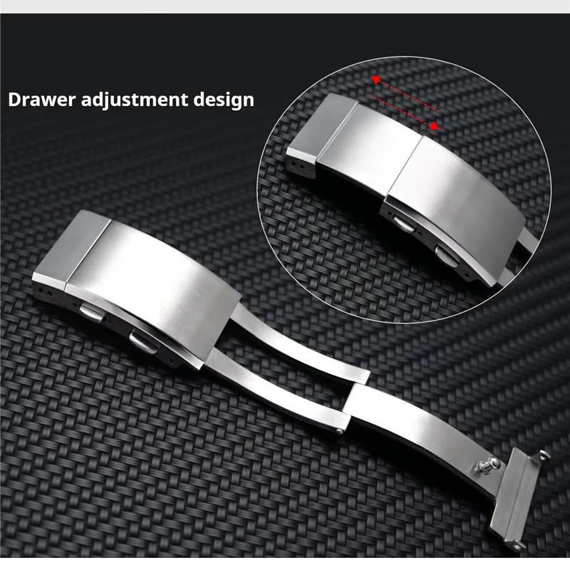 strapfreak Uhrenarmband-Zubehör Faltschließe, Edelstahl, Silber, Unisex - Bild 3