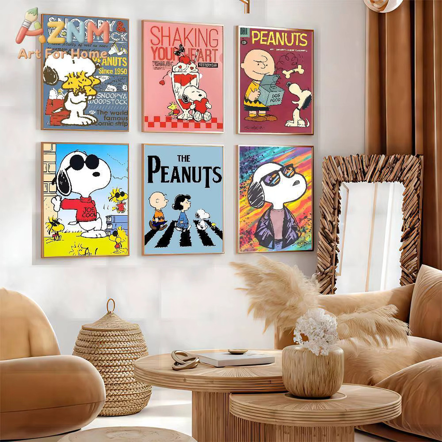 Kayou Vintage Hundeposter mit Snoopy-Motiv als dekoratives Wandbild aus Papier in Mehrfarben - Bild 2