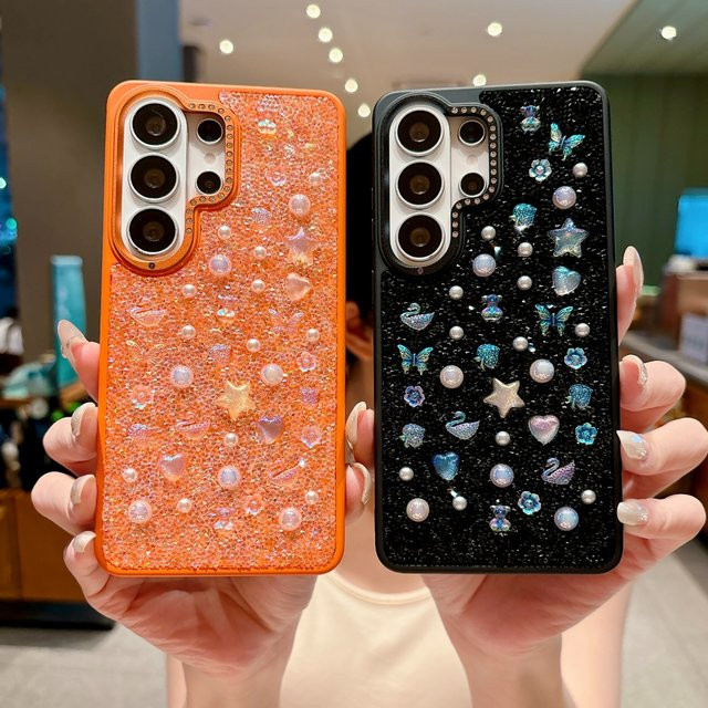 Glitzernde Schutzhülle mit Strass-Diamanten für Samsung Galaxy S25 Ultra und S26 Ultra in Multicolour und Grün - Bild 1