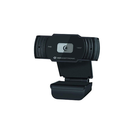 Conceptronic AMDIS Full HD Webcam mit Mikrofon, 1080p Auflösung, 30 fps und 65° Sichtfeld