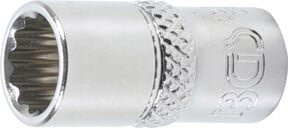 BGS Steckschlüssel-Einsatz Zwölfkant 10778, Antrieb 1/4 Zoll, Schlüsselweite 8 mm, Farbe Silber - Bild 1