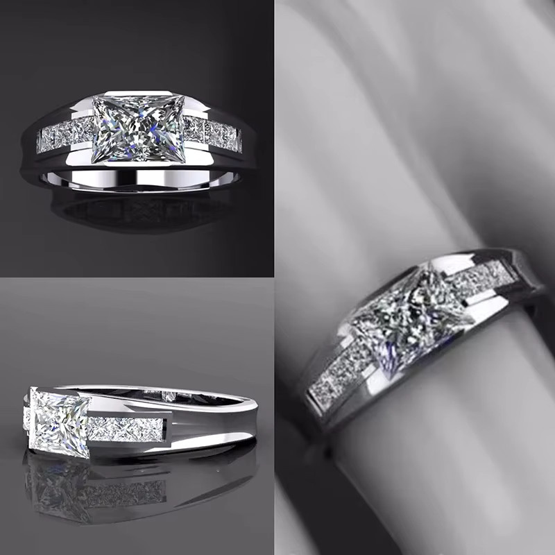Huitan Mode Ringe, Zirkonia, Silber, Damen, Verlobung - Bild 2