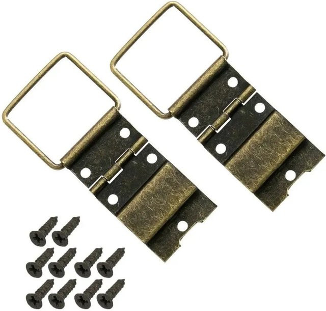 HMF 6496 Vintage Deko Aufstellscharnier aus Metall in Bronze, 2 Stück, Breite: 30 mm, Höhe: 67 mm - Bild 1
