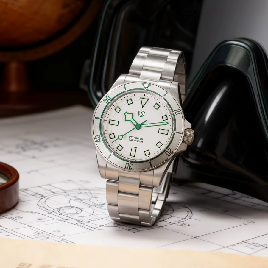 Watchdives Armbanduhr, Quarz, Edelstahl, Saphirglas, 20 ATM, Herren - Bild 4