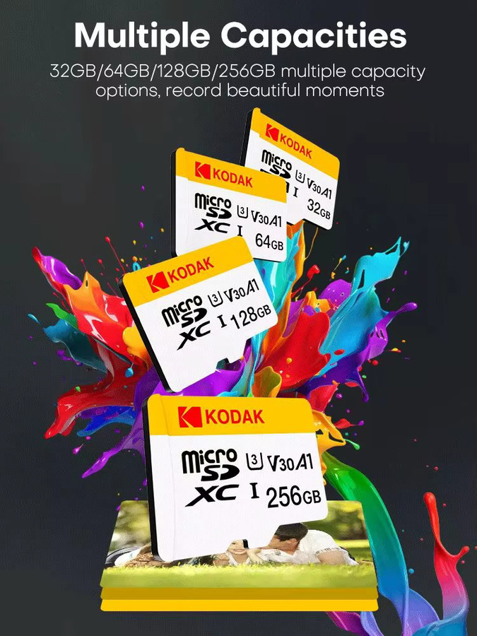 Kodak Micro SD Speicherkarte 128GB UHS-I U3 Klasse 10 für 4K HD Aufnahmen in Multicolour - Bild 7