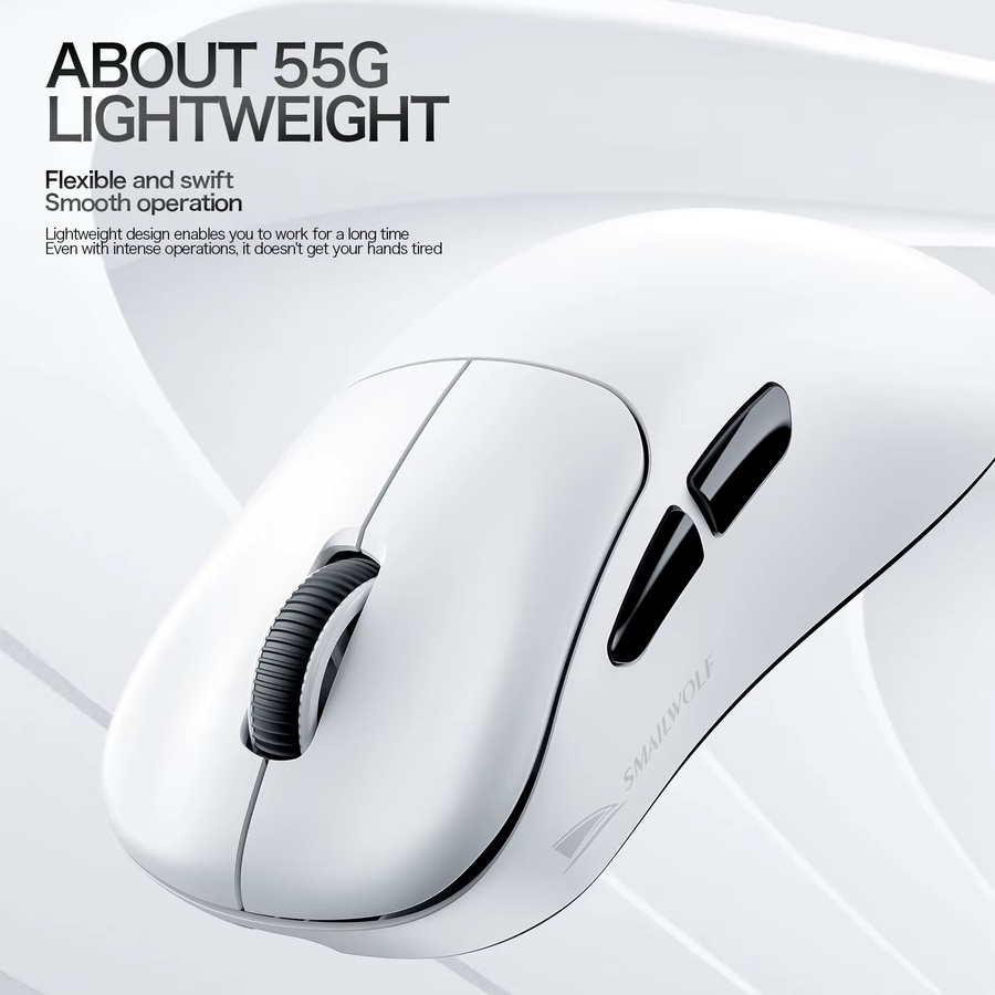 SMAILWOLF M5 Drahtlose Bluetooth-E-Sport-Maus mit PAW3311 Sensor, RGB-Beleuchtung und magnetischem Laden, Schwarz - Bild 5