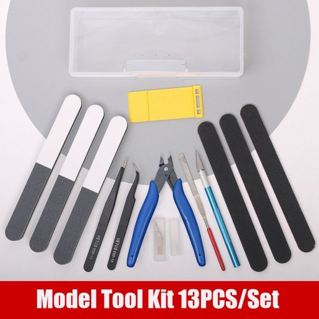 SANMERSEN Modellbau Werkzeug-Set mit Scalpel #11 und Gravurmessern aus Metall in Silber und Bunt - Bild 1