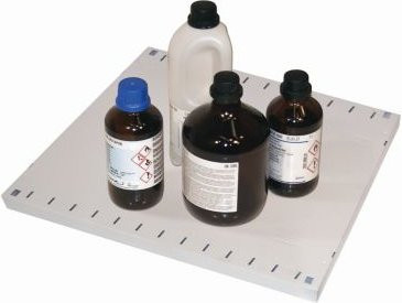 asecos Fachboden Standard für Chemikalienschränke der CS und CX Serie, Stahlblech, lichtgrau, B/T/H: 48,4 x 49,1 x 3,0 cm, bis 50 kg - Bild 1