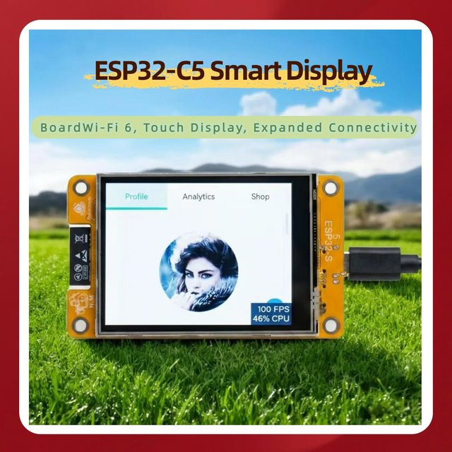 Heltec Automation ESP32-C5 Development Board mit 2,8 Zoll TFT LCD Touchscreen, 5GHz Wi-Fi 6, BLE 5.3, ZigBee 3.0, Thread 1.3, 16MB Flash, 8MB PSRAM und Unterstützung für NM-RF-HAT in Multicolor - Bild 1