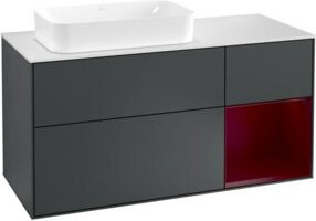 V&B Waschtischunterschrank Finion in Mattblau lackiert, Breite: 120 cm, Tiefe: 50,1 cm, Höhe: 50,1 cm - Bild 1