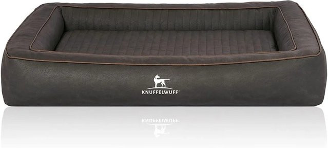 Knuffelwuff Hundebett Montego Orthopädisch aus Kunstleder und Microfaser, Schwarz, B: 120 cm, T: 100 cm - Bild 1