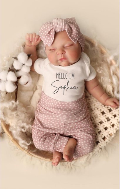 OtardDolls Bebe Reborn Mädchen Puppe mit bemaltem Haar und wasserdichtem Vollvinyl-Körper in Lila oder Rosa/Pink, 45,72 cm - Bild 1
