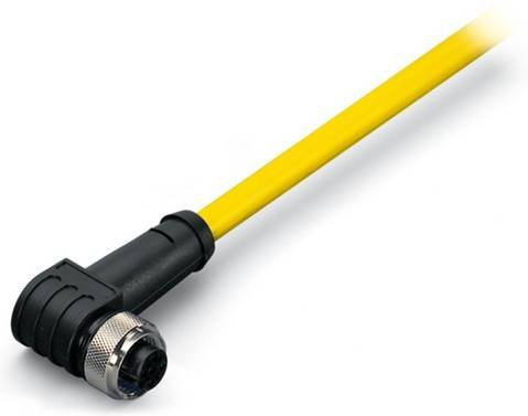 WAGO 756-1502/060-100 Sensor-Aktor-Datensteckverbinder konfektioniert M12 Buchse gewinkelt gelb 10,00 m 5-polig - Bild 1