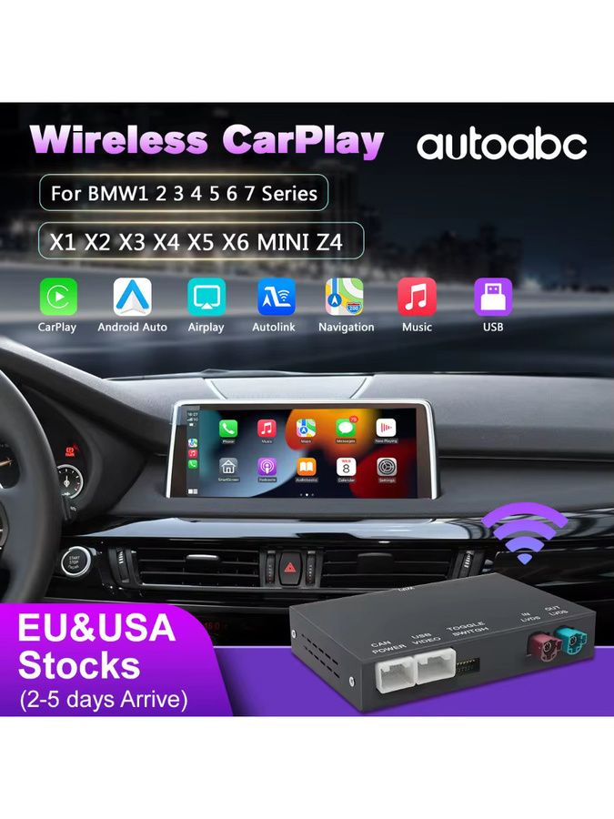 AUTOABC Wireless Carplay und Android Auto Modul für BMW MINI NBT CIC Systeme, Schwarz - Bild 6
