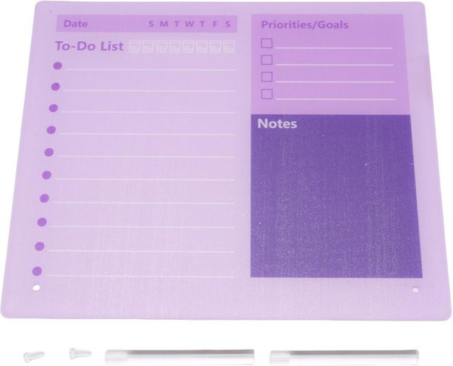 CosyHome Acryl-Whiteboard-Tischkalender als Planer und To-Do-Liste mit Ständer, violett, Breite: 30 cm, Höhe: 25 cm - Bild 1