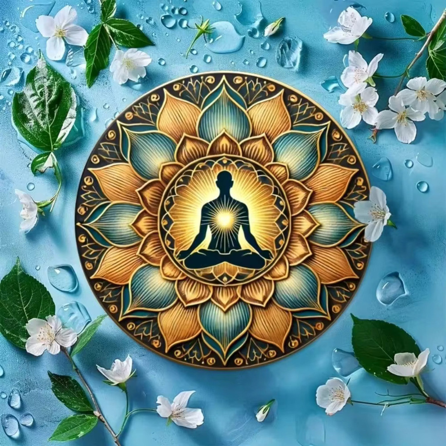 CIFBUY Wandkunst Lotus-Muster Mandala Zen Silhouette in Multicolour - Bild 2
