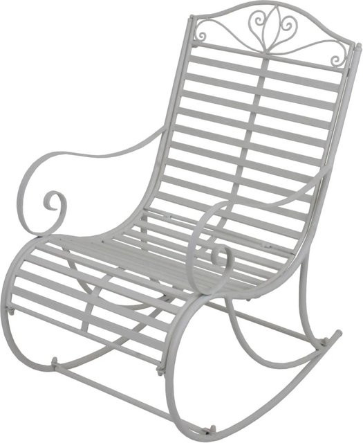 DELUKE Outdoor-Schaukelstuhl MARIA Relaxsessel aus Eisen in Weiß - Bild 1