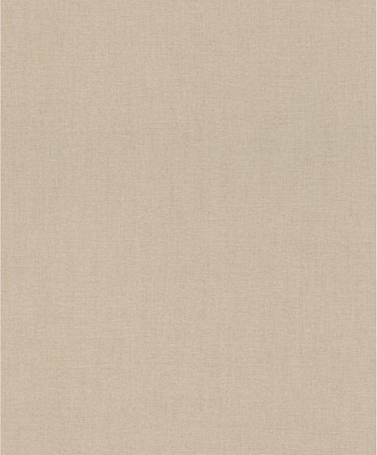 Rasch Vliestapete Florentine III 484540 Uni Leinen Optik in Beige und Braun, B: 0,53 m, L: 10,05 m - Bild 1