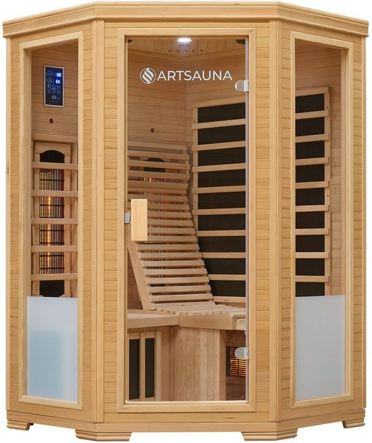 Artsauna Infrarotkabine Aalborg mit Dual-Technologie aus Hemlockholz in Braun für 2 Personen - Bild 1