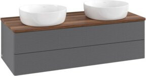 V&B Waschtischunterschrank Antao mit Frontstruktur in Anthrazit lackiert, B/T/H: 120 x 50 x 50 cm - Bild 1