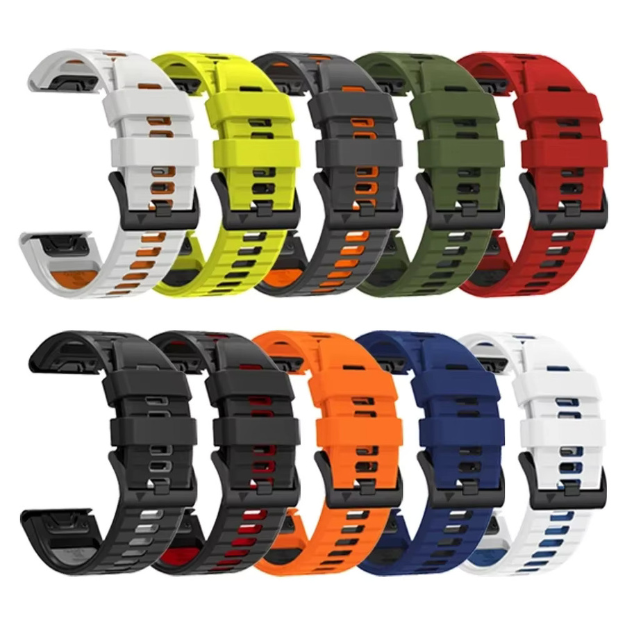 QCTOG Uhrenarmband Silikon, Edelstahl, Bunt, Unisex - Bild 2