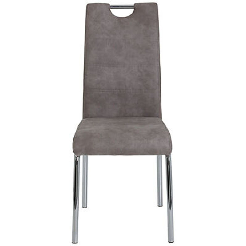 2er Set Stühle Hela im Vintage-Design aus Microfaser, Grau, B/H/T: 44 x 98 x 61 cm - Bild 2