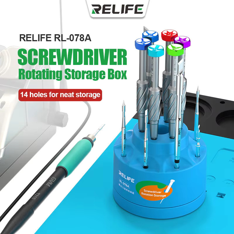 RELIFE RL-078A Aufbewahrungsbox für Drehschraubendreher in Blau für Handy-Motherboard-Demontage und Reparatur - Bild 2