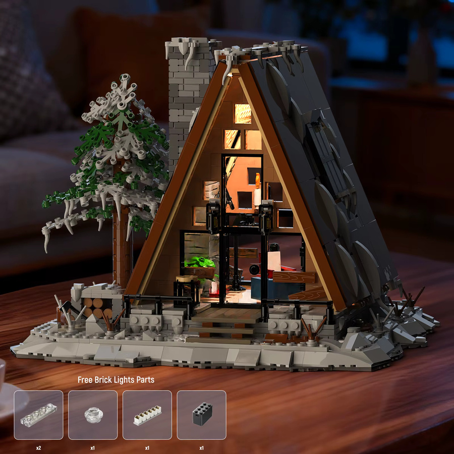 AMAZINGBLOKS Schneehaus-Bausteinset, 1508 Teile, Holz - Bild 3