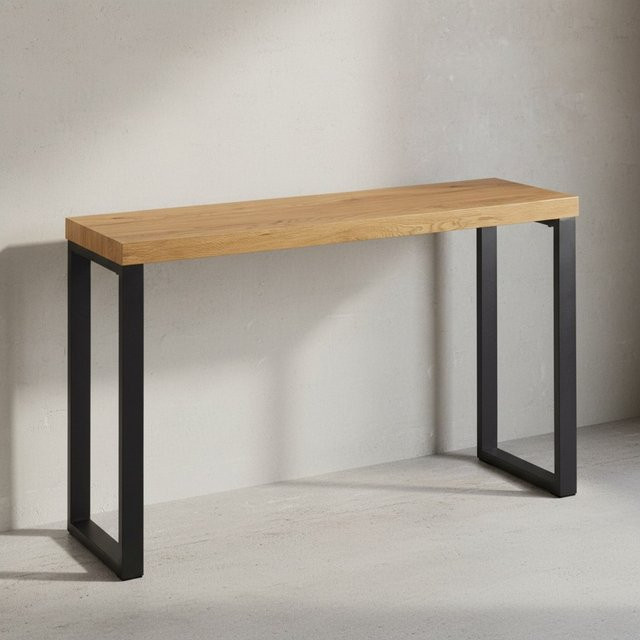 KADIMA DESIGN Konsolentisch modern in Braun mit Eiche-Optik, B/T/H: 120 x 39 x 76 cm - Bild 1