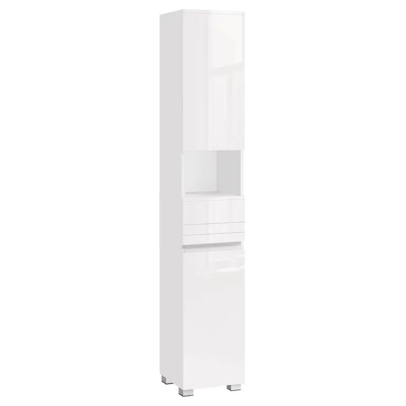 Vasagle Badezimmerschrank Weiß mit Schubladen und Regalfächern, B/T/H: 30 x 30 x 170 cm - Bild 2