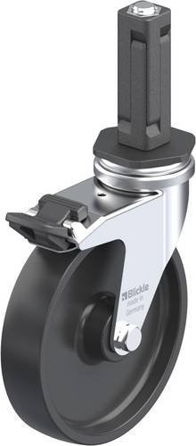 Blickle Lenkrolle LRA-POA 102G-FI-EV02 mit Feststeller in Schwarz und verzinktem Stahl mit 100 mm Rad-Durchmesser und 70 kg Tragfähigkeit - Bild 1