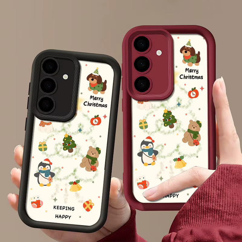 Weihnachtliche Handyhülle für Samsung Galaxy S25 S24 S23 S22 Ultra FE A55 A54 A36 A26 A17 A16 A15 in Schwarz und Multicolour - Bild 2